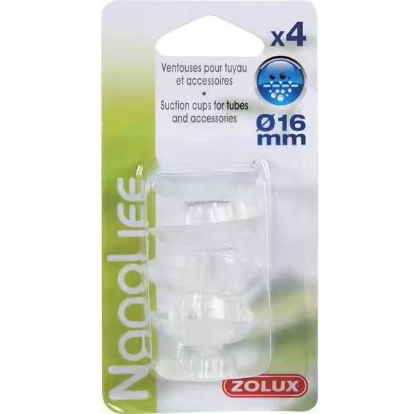 Zolux - Ventose+Clip per tubi 12-16mm - 4 pezzi